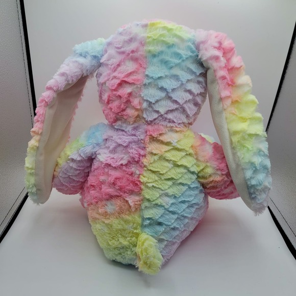 Pastel Rainbow Tie Dye Floppy Ear Easter Bunny Rabbit Stuffed Animal - 20" Plush - Picture 4 of 6